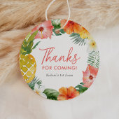 Floral 1. Luau Geburtstag Geschenkanhänger