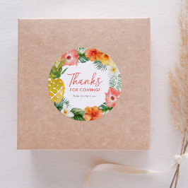 Floral 1. Luau Geburtstag Runder Aufkleber