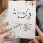 Floral 21. Geburtstag Party Einladung