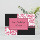 Floral 21. Geburtstag Party Einladungen (Stehend Vorderseite)
