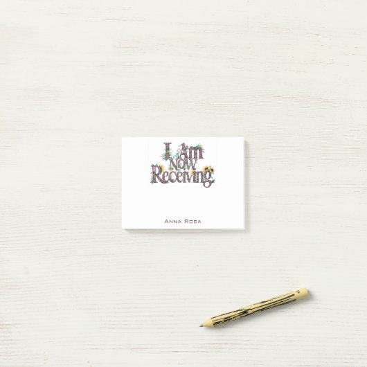 *~* Floral 22 ICH ERHALTE JETZT AP85 Manifesting Post-it Klebezettel (Auf Schreibtisch)