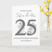 Floral 25. Hochzeitstag Gruß Karte (Gelbe Blume)