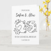 Floral 25. Hochzeitstag Gruß Karte (Gelbe Blume)