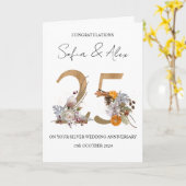 Floral 25. Hochzeitstag Gruß Karte (Gelbe Blume)