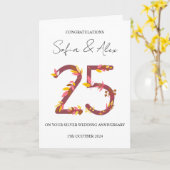 Floral 25. Hochzeitstag Gruß Karte (Gelbe Blume)