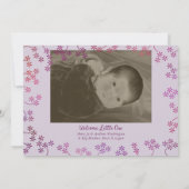 Floral 2 Foto Geburtsankündigung Ankündigung (Rückseite)