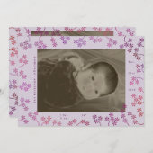 Floral 2 Foto Geburtsankündigung Ankündigung (Vorne/Hinten)