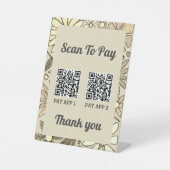 Floral 2 QR Code Scan To Pay Professional Sockelschild (Vorderseite)
