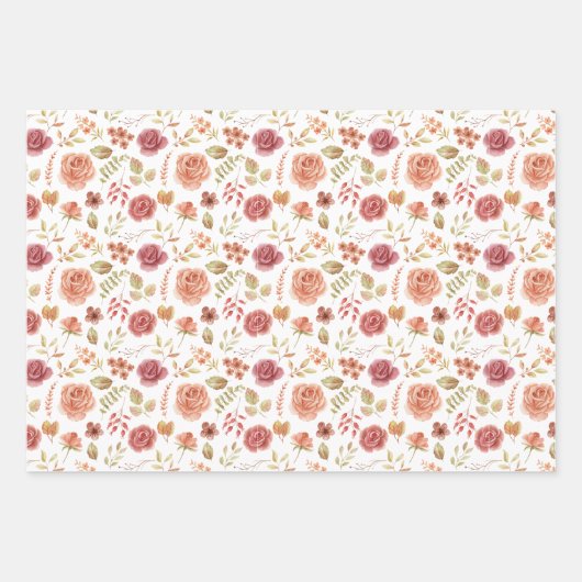 Floral 3 Pack Geschenkpapier Set (Vorderseite 3)