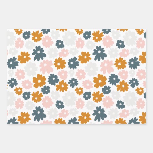 Floral 3 Pack Geschenkpapier Set (Vorderseite)