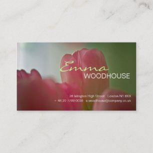 Floral 3 - Pink Tulip Business Card Visitenkarte