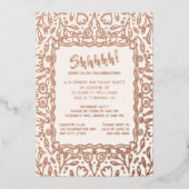 Floral 40. Custom Foto Überraschung Geburtstag Folieneinladung (Vorderseite)