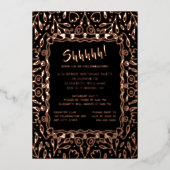 Floral 40. Custom Foto Überraschung Geburtstag Folieneinladung (Vorderseite)