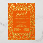 Floral 40. Custom Foto Überraschung Geburtstag Folieneinladung (Vorderseite)