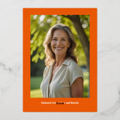 Floral 40. Custom Foto Überraschung Geburtstag Folieneinladung (Rückseite)