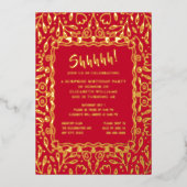 Floral 40. Custom Foto Überraschung Geburtstag Folieneinladung (Vorderseite)