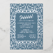 Floral 40. Custom Foto Überraschung Geburtstag Folieneinladung (Vorderseite)