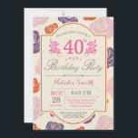 Floral 40th Birthday Invitation Pink Roses Einladung<br><div class="desc">Floral 40th Birthday Invitation. Pink Purple Orange Roses. Women,  Lady,  Girl Birthday. 13th 15th 16th 18th 20th 21st 30th 40th 50th 60th 70th 80th 90th 100th,  Any Ages. For further customization,  please click the "Customize it" button and use our design tool to modify this template.</div>