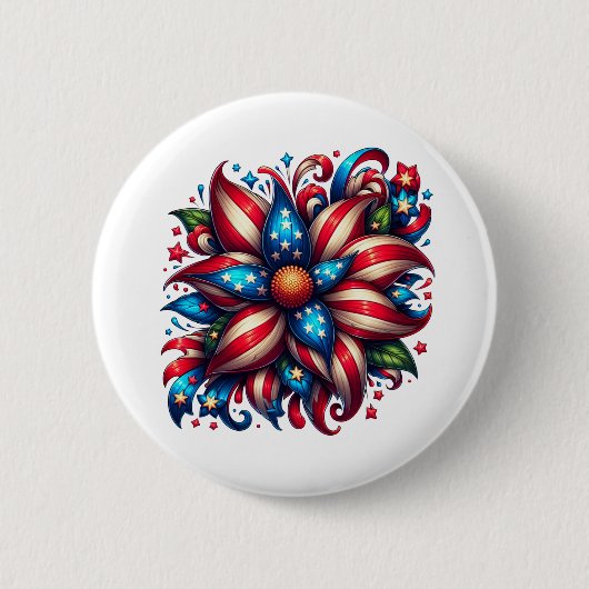 Floral 4. Juli Button (Vorderseite)
