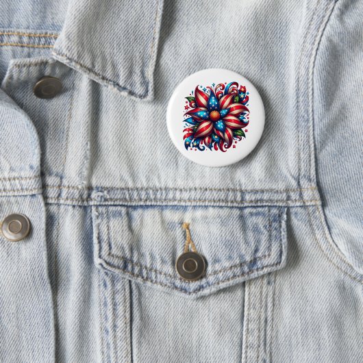 Floral 4. Juli Button (Beispiel)