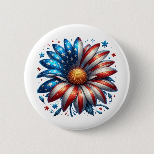 Floral 4. Juli Button (Vorderseite)