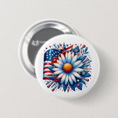 Floral 4. Juli Button (Vorne & Hinten)