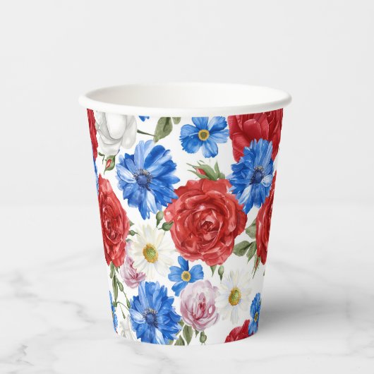 Floral 4. Juli Pappbecher (Vorderseite)