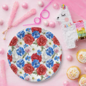 Floral 4. Juli Pappteller (Party)