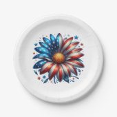Floral 4. Juli Pappteller (Vorderseite)