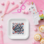 Floral 4. Juli Pappteller (Party)