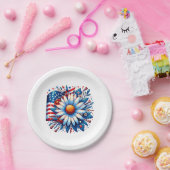 Floral 4. Juli Pappteller (Party)