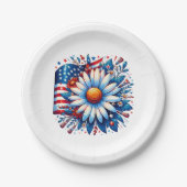 Floral 4. Juli Pappteller (Vorderseite)