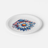 Floral 4. Juli Pappteller (Schrägansicht)