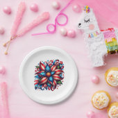 Floral 4. Juli Pappteller (Party)