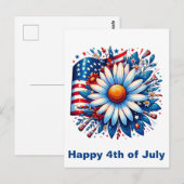 Floral 4. Juli Postkarte (Vorne/Hinten)