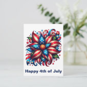 Floral 4. Juli Postkarte (Stehend Vorderseite)
