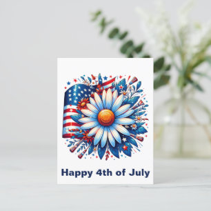 Floral 4. Juli Postkarte