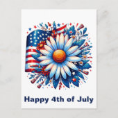 Floral 4. Juli Postkarte (Vorderseite)