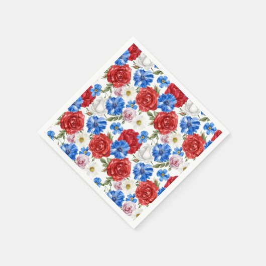 Floral 4. Juli Serviette (Ecke)
