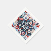 Floral 4. Juli Serviette (Ecke)