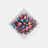 Floral 4. Juli Serviette (Ecke)