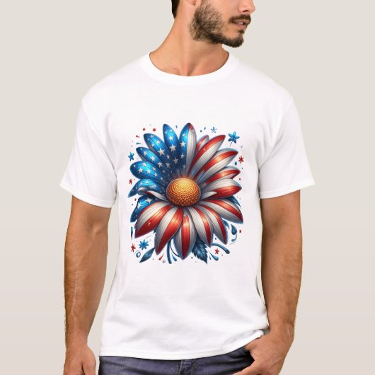 Floral 4. Juli T-Shirt (Vorderseite)