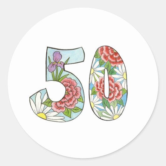 Floral 50 Sticker (Vorderseite)