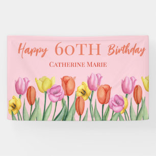 Floral 60. Geburtstag Banner