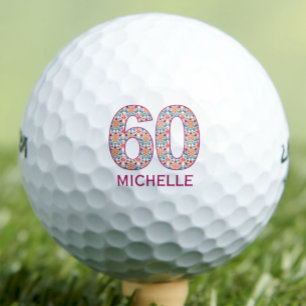 Floral 60. Geburtstag CoWoker Geschenk - Elegant 6 Golfball