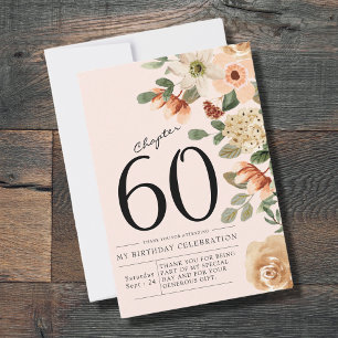 Floral 60. Geburtstag Dankeskarte
