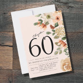 Floral 60. Geburtstag Dankeskarte