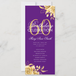 Floral 60. Geburtstag Programm Gold & Lila mit Men
