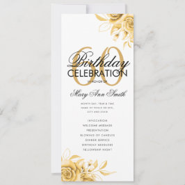Floral 60. Geburtstag Programm Gold mit Menü