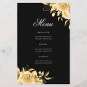 Floral 60. Geburtstag Programm Gold & Schwarz mit (Rückseite)